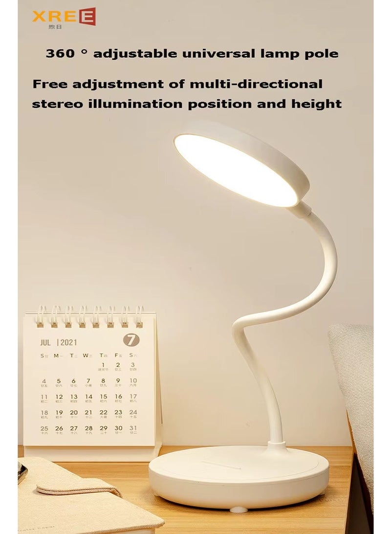 مصباح مكتبي للقراءة، مصباح مكتبي قابل لإعادة الشحن، مصباح LED يعمل باللمس مع إمكانية التحكم في شدة الإضاءة، يعمل بمنفذ USB، 3 مستويات سطوع، مصباح مكتبي للقراءة والدراسة، مصباح مكتبي للقراءة والدراسة - Image 2